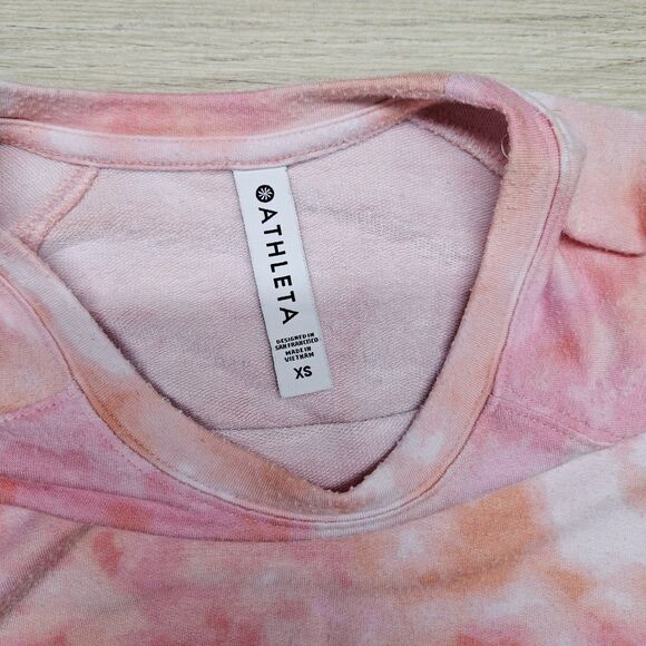 Athleta Womens Pink Tie Dye Longsleeve Shirt XS - Picture 4 of 9